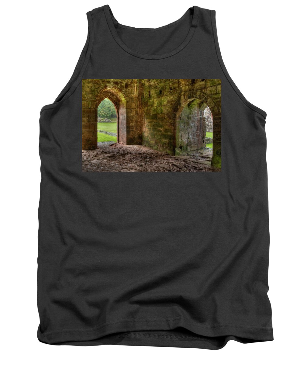 Abbey Tank Top featuring the photograph Furness Abbey Arches by Dennis Dame