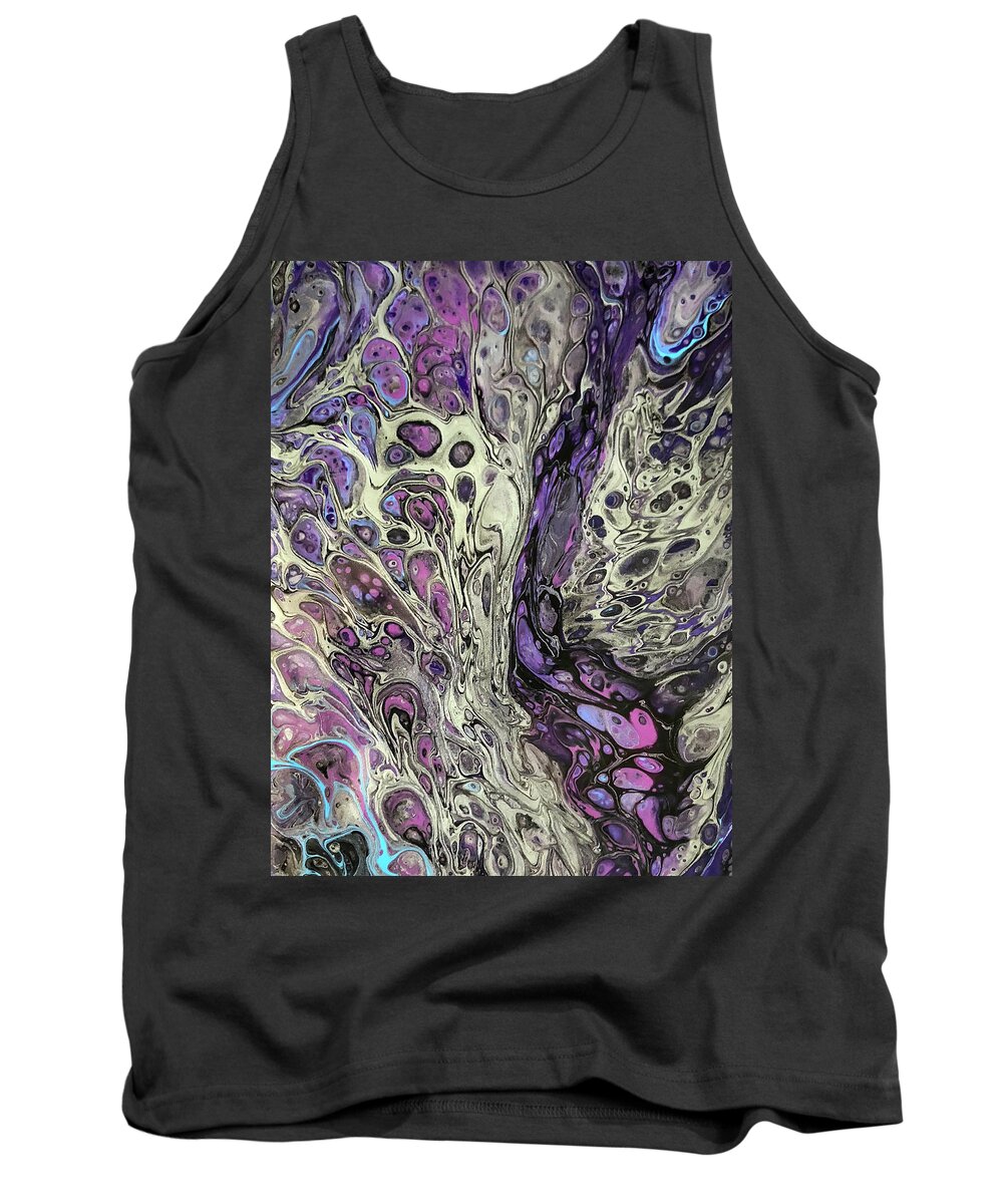 Acrylic Tank Top featuring the painting Fusion of Color by Teresa Wilson