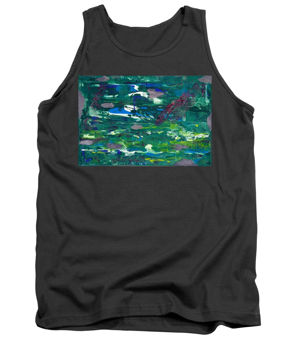 Gamma 4 Tank Top featuring the painting Gamma #4 Abstract by Sensory Art House