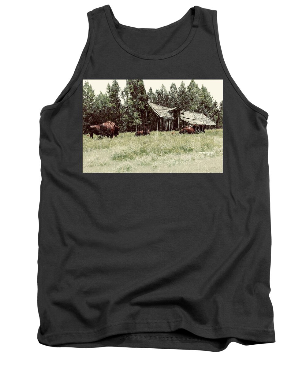 Mining Towns Tank Top featuring the photograph Ghosts of the Plains by Gary Gunderson