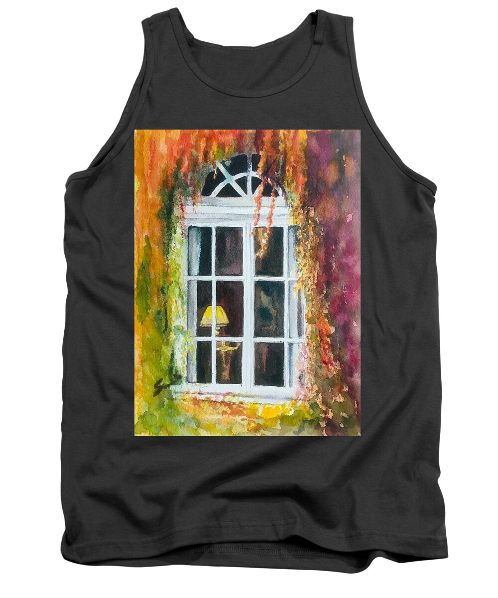 Fall Tank Top featuring the painting Draping of Fall Leaves by Sonia Mocnik