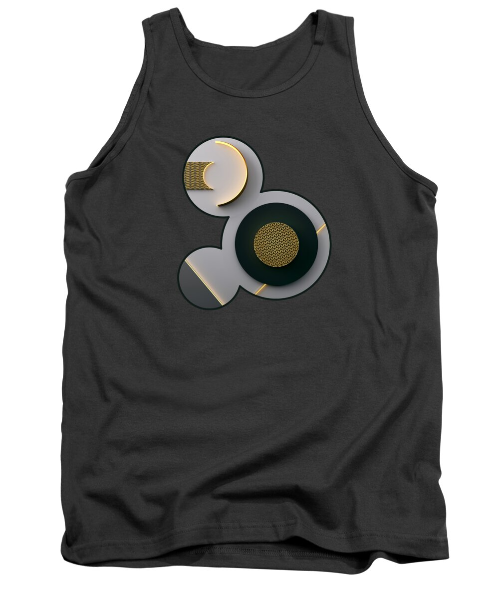 Gold Tank Top featuring the digital art Gold Ice by Spacefrog Designs