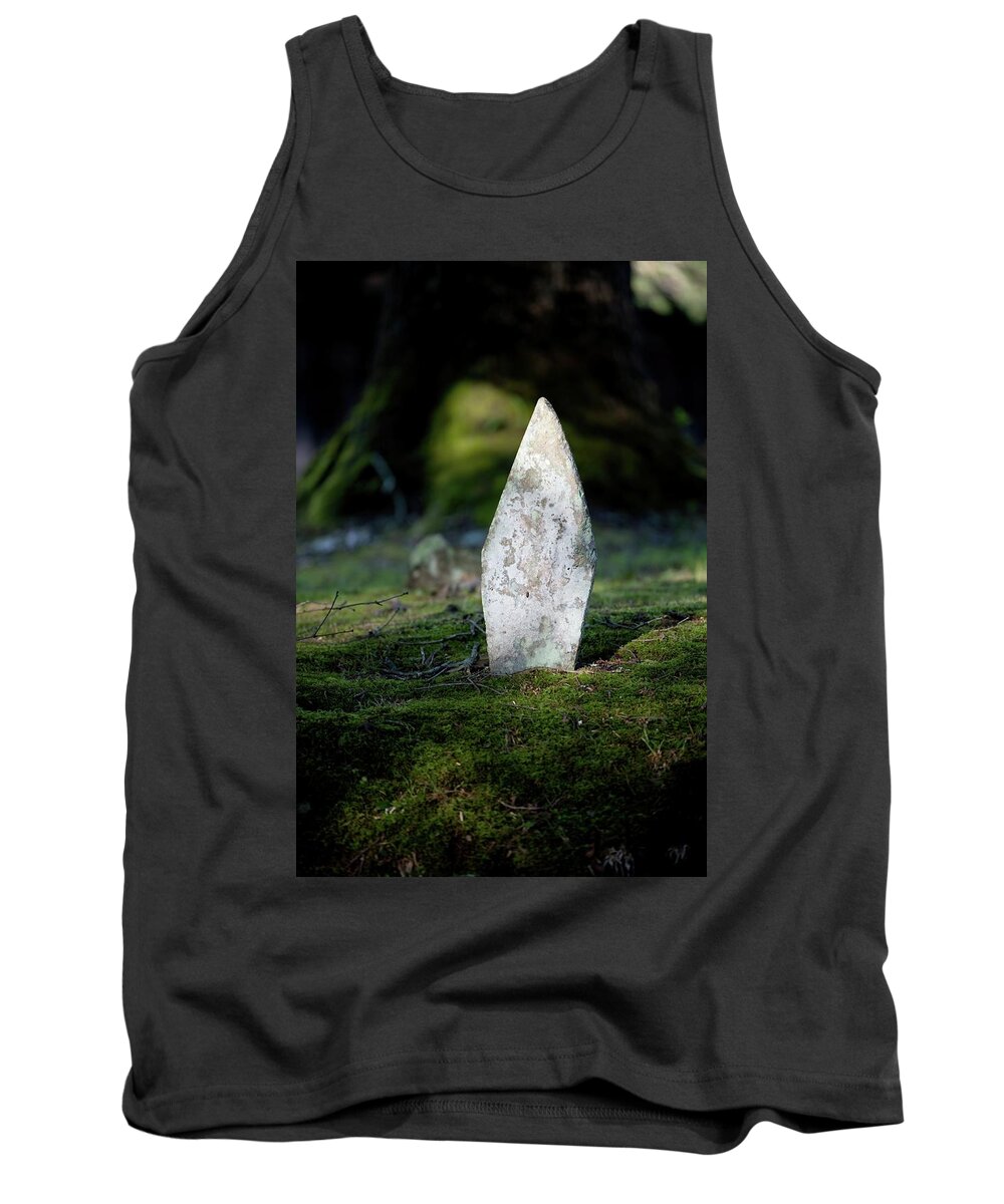 Gravestone Tank Top featuring the photograph Gravestone Under a Tree by T Lynn Dodsworth
