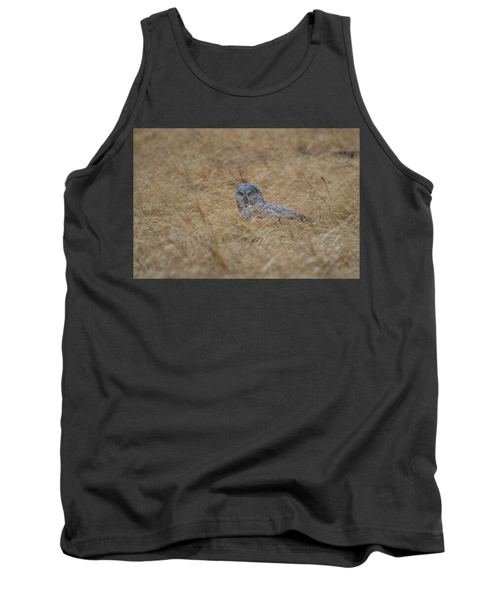 Owl Tank Top featuring the photograph Great Gray Owl #1 of 5 by Patrick Nowotny