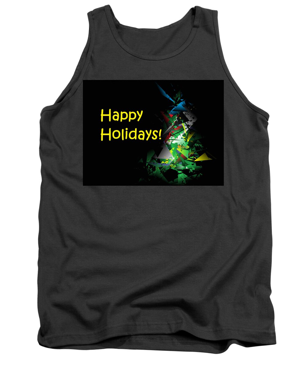 Digital Art Tank Top featuring the digital art Happy Holidays - 2018-1 by Ludwig Keck