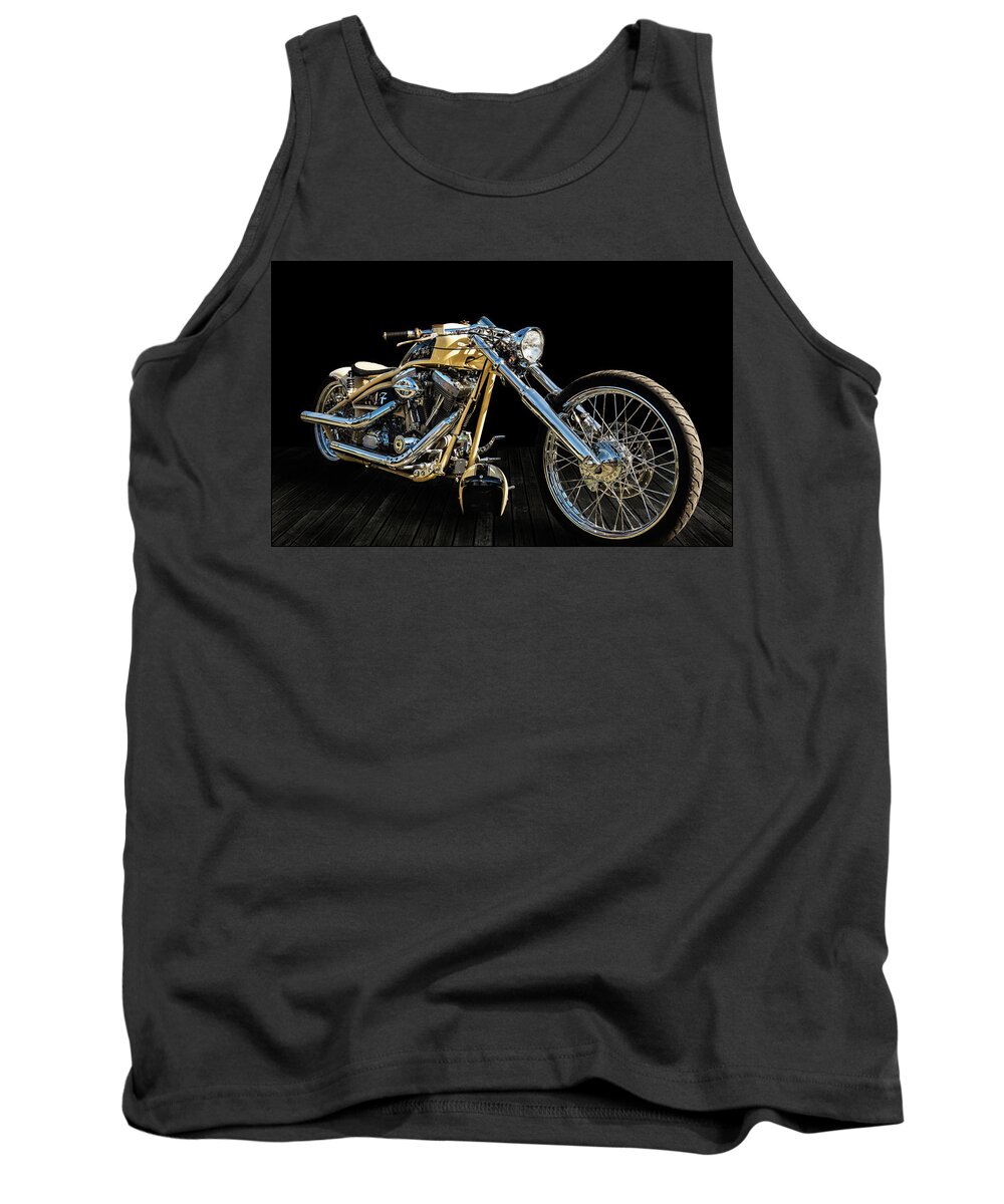 Harley Tank Top featuring the photograph Harley Chopper - Salt Flats by Andy Romanoff