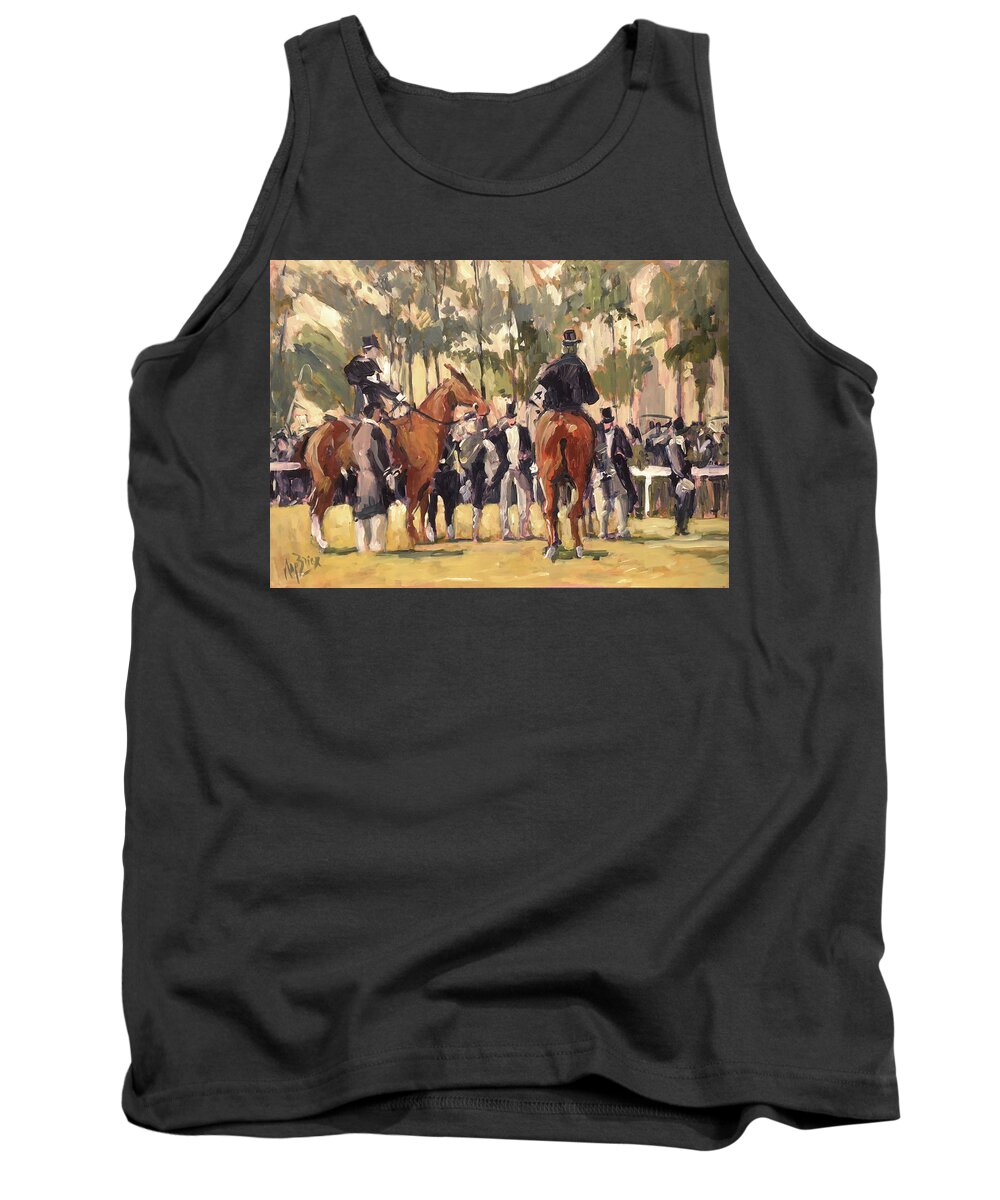 Maastricht Tank Top featuring the painting Hippique Maastricht by Nop Briex