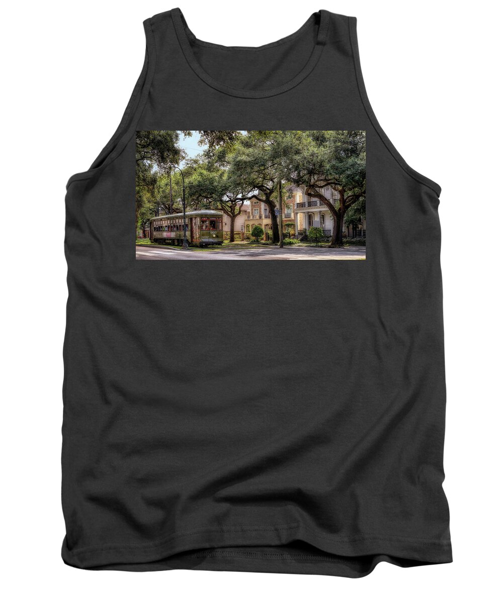 Garden District Tank Top featuring the photograph Historic St. Charles Streetcar by Susan Rissi Tregoning
