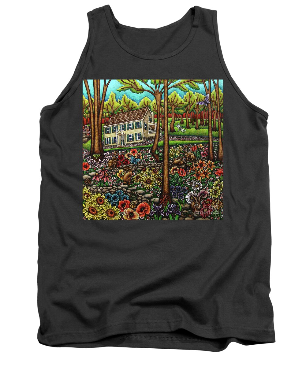 Hare Tank Top featuring the painting House In The Meadow by Amy E Fraser