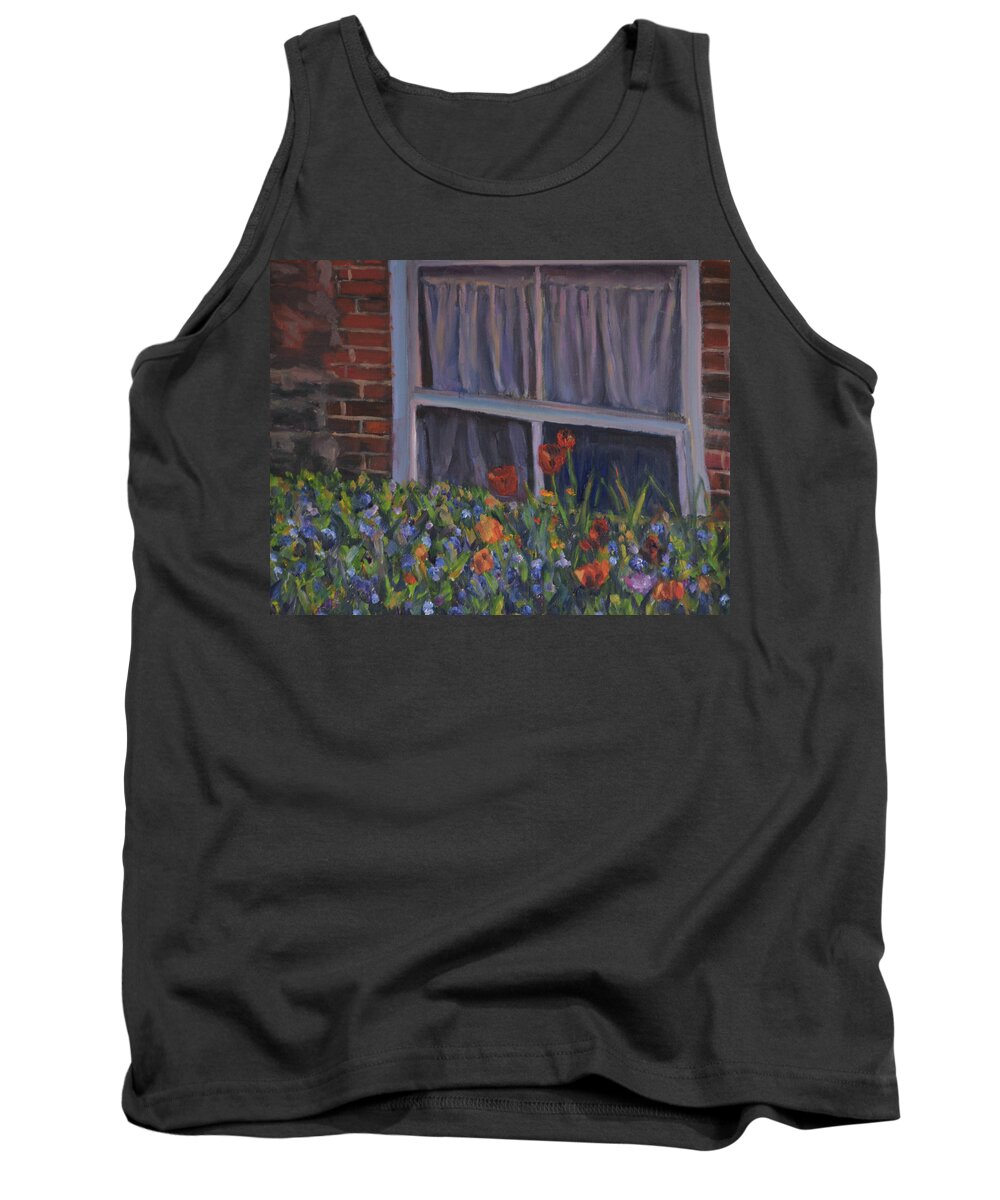 Hugenot St Tank Top featuring the painting Hugenot Street Garden by Beth Riso