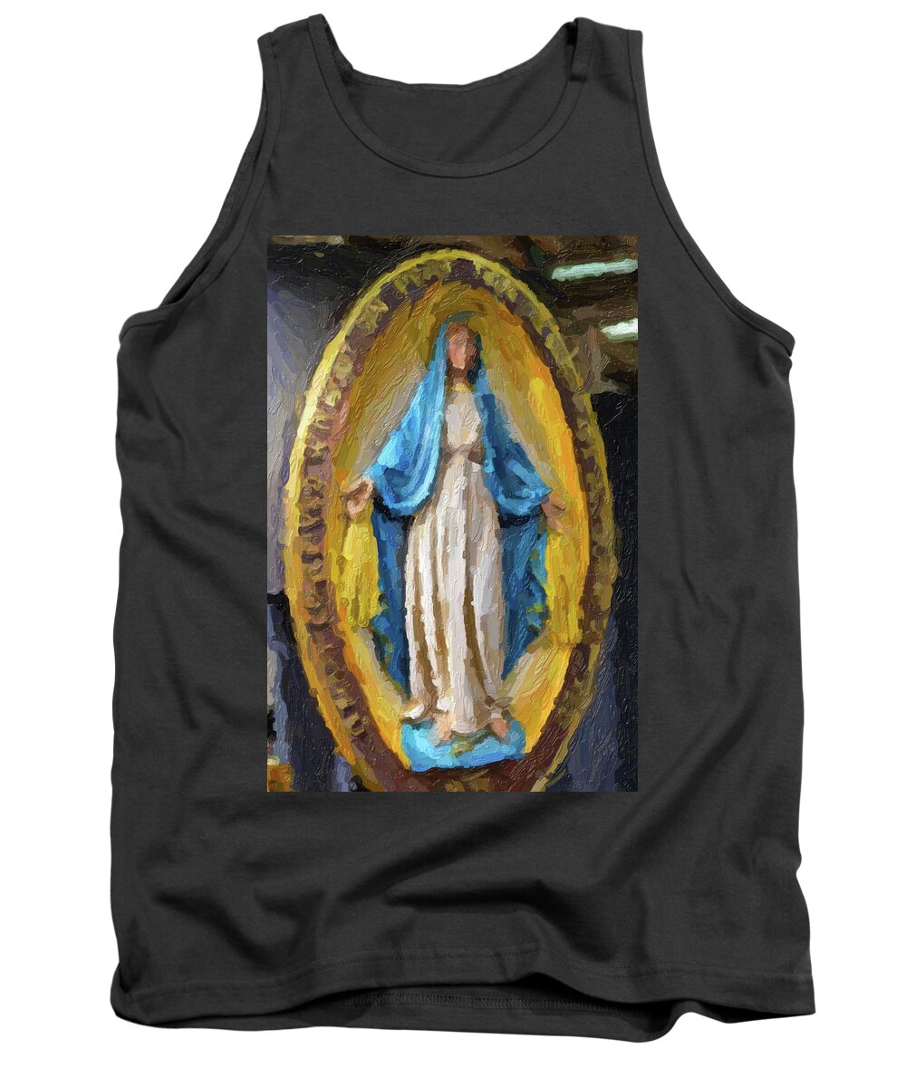 Arts Tank Top featuring the photograph illustration of The Miraculous Medal by Vivida Photo PC