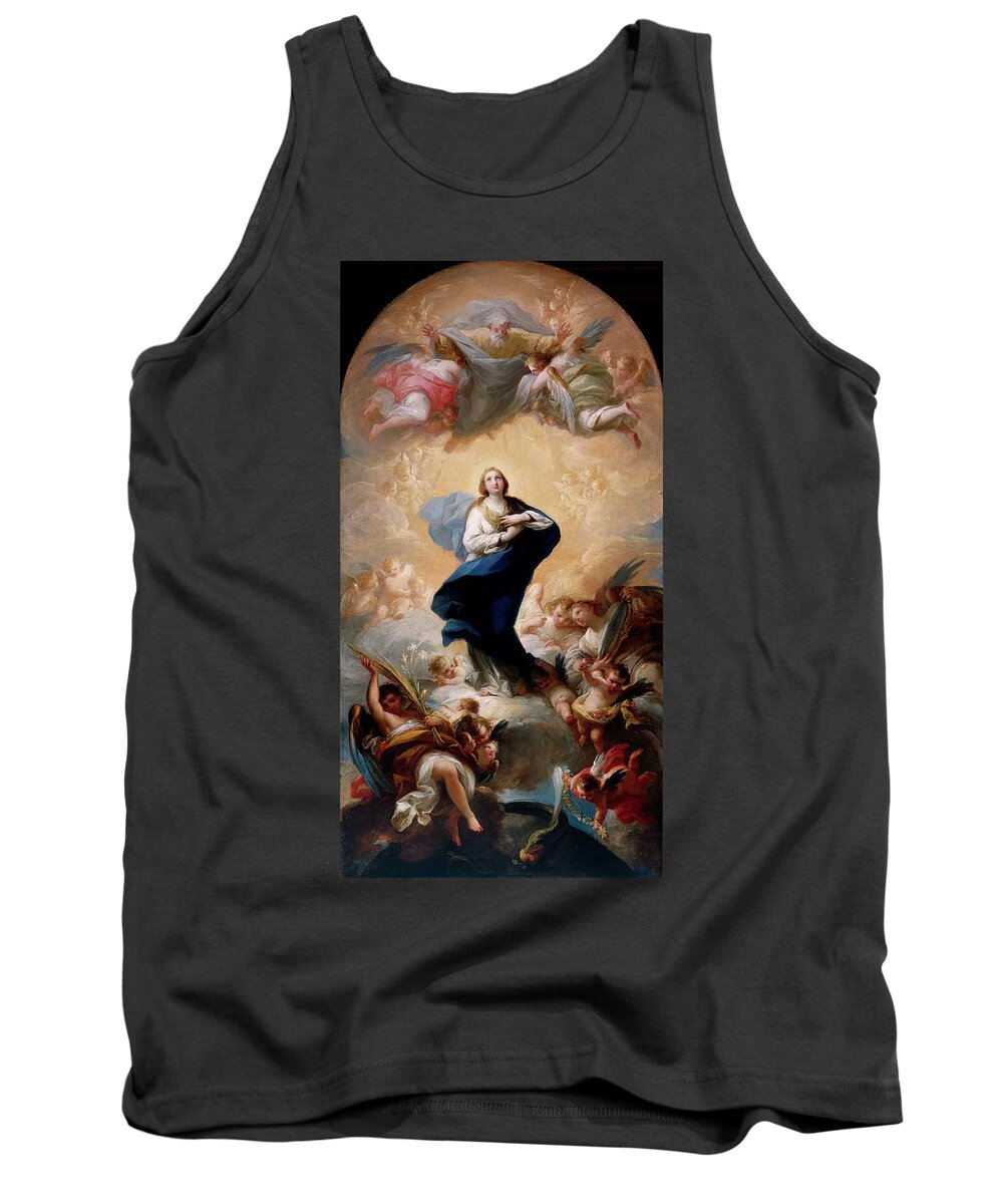 Immaculate Conception Tank Top featuring the painting 'Immaculate Conception', 1781, Spanish School, Oil on canvas, 142 cm x ... by Mariano Salvador Maella -1739-1819-