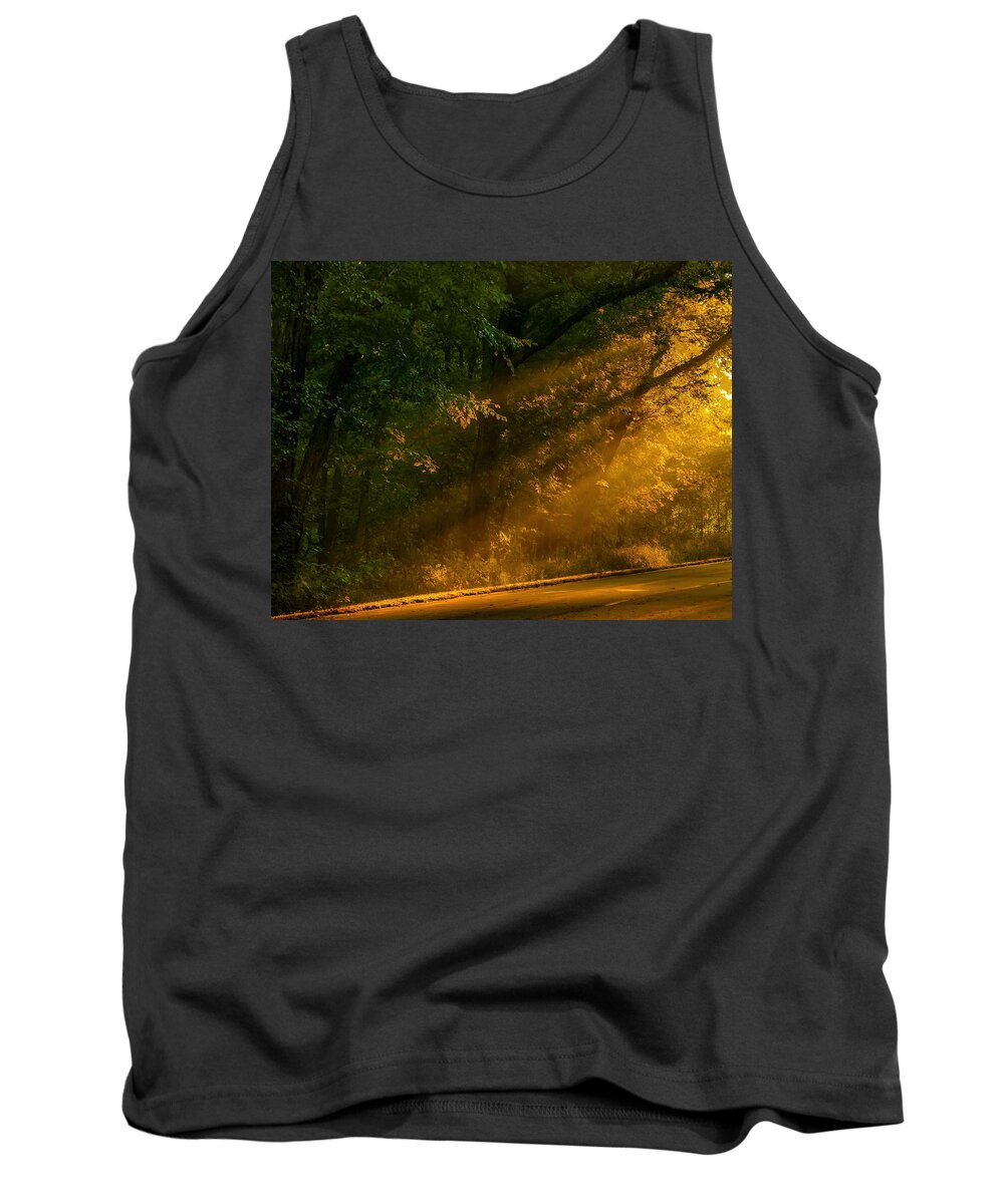 Light Beams Tank Top featuring the photograph Into the LIght by Sandra J's