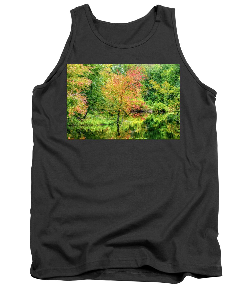 Ipswich River Tank Top featuring the photograph Ipswich River Reflections, Topsfield MA. by Michael Hubley