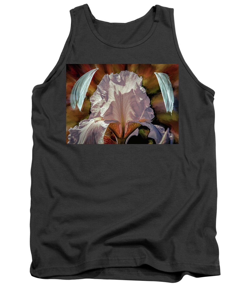 Iris Tank Top featuring the mixed media Iris and angel #i8 by Leif Sohlman