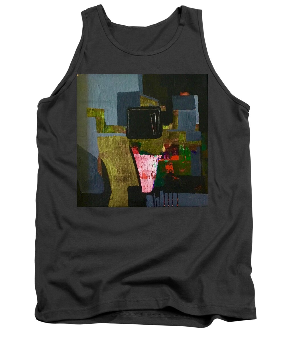 Abstract Tank Top featuring the painting Jennifer's House by Carole Johnson