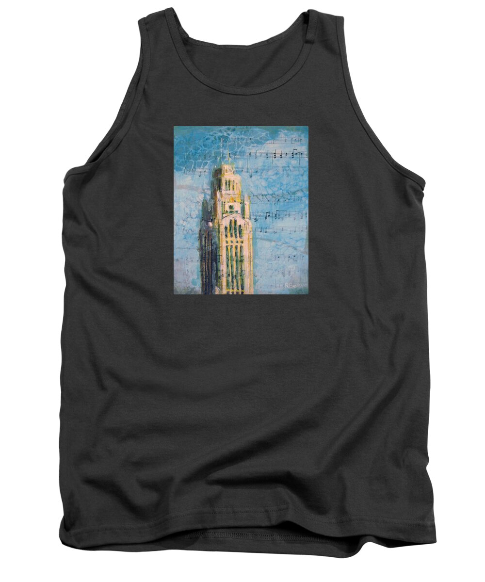 Tower Tank Top featuring the painting LeVeque Tower by Robie Benve