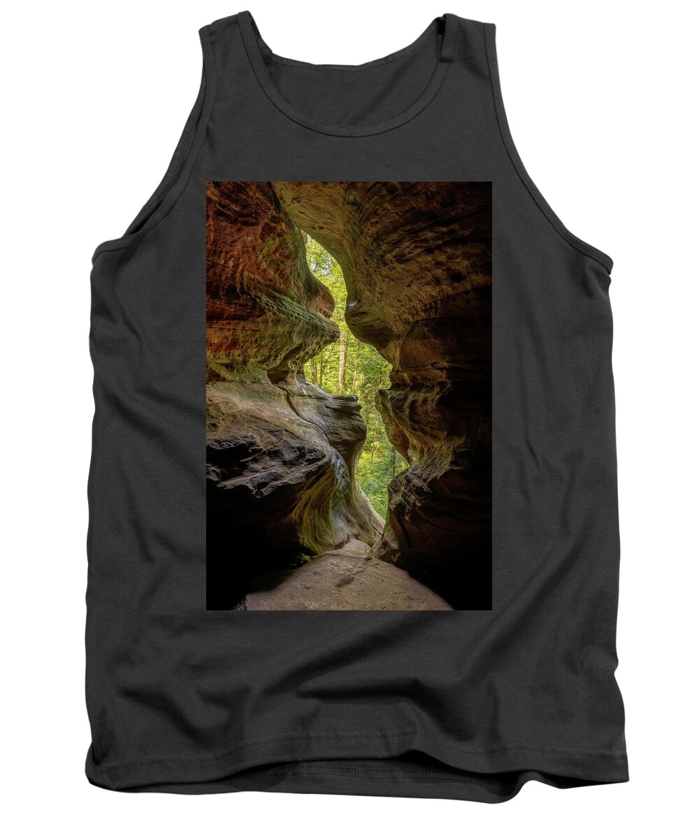 Cave Tank Top featuring the photograph Light and Shadow by Arthur Oleary