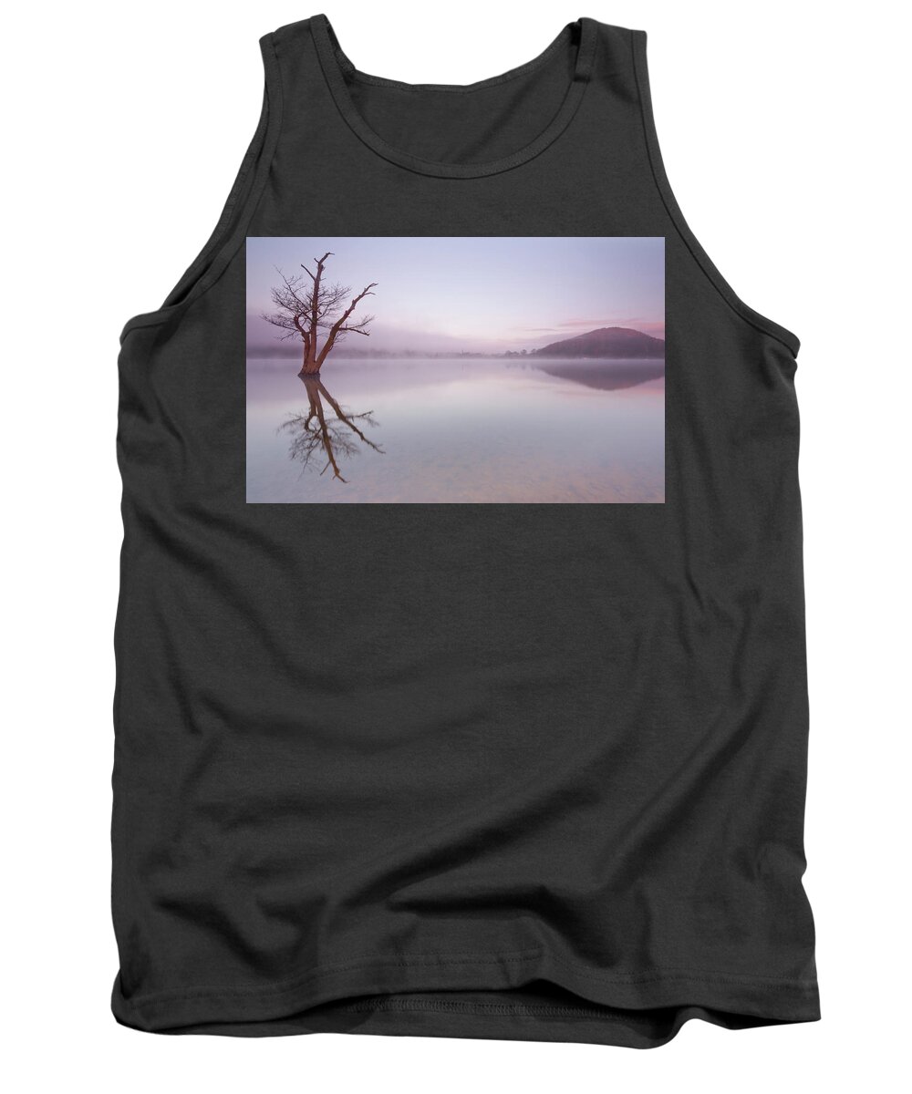Landscape Tank Top featuring the photograph Lone dead tree in the Lake by Anita Nicholson