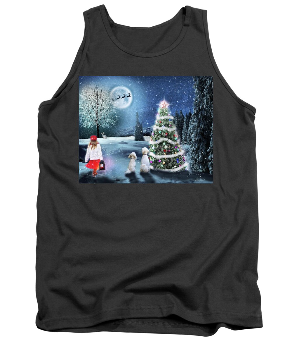 Christmas Tank Top featuring the digital art Looking For Santa by Diana Haronis