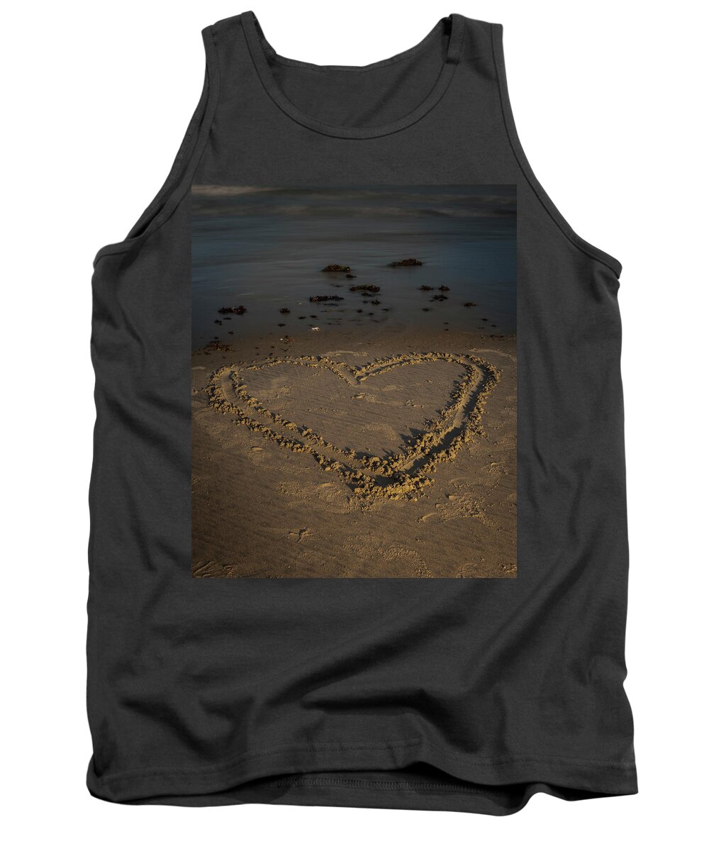 Love Tank Top featuring the photograph Love on the Beach by Vicky Edgerly