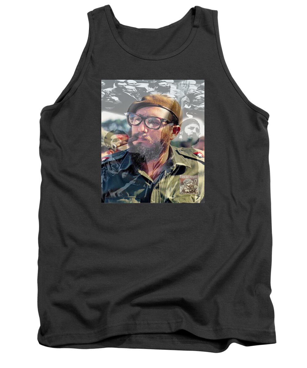 Fidel Tank Top featuring the digital art Loved Fidel by Jose Rojas