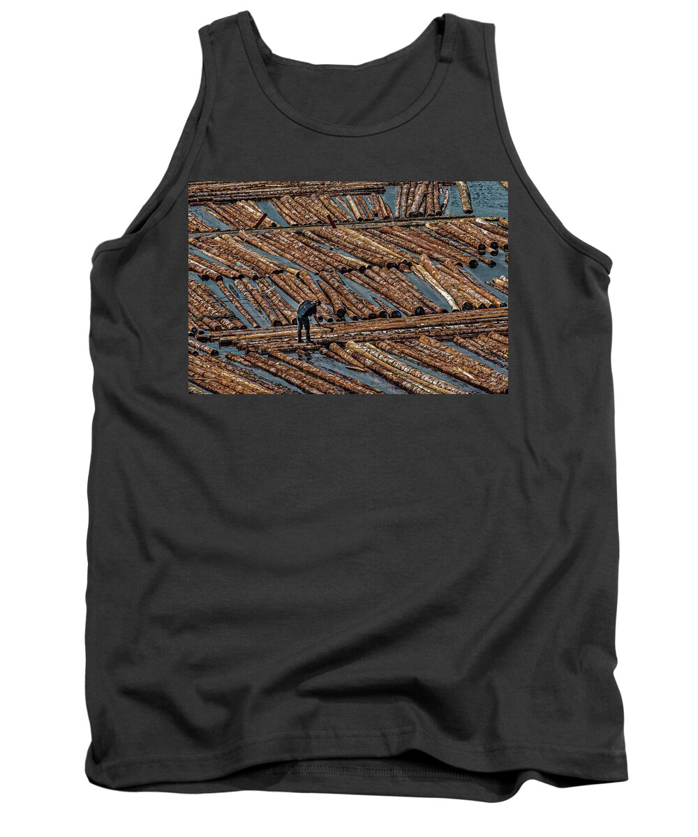 Harbor Tank Top featuring the photograph Lumber Worker with Axe by Darryl Brooks