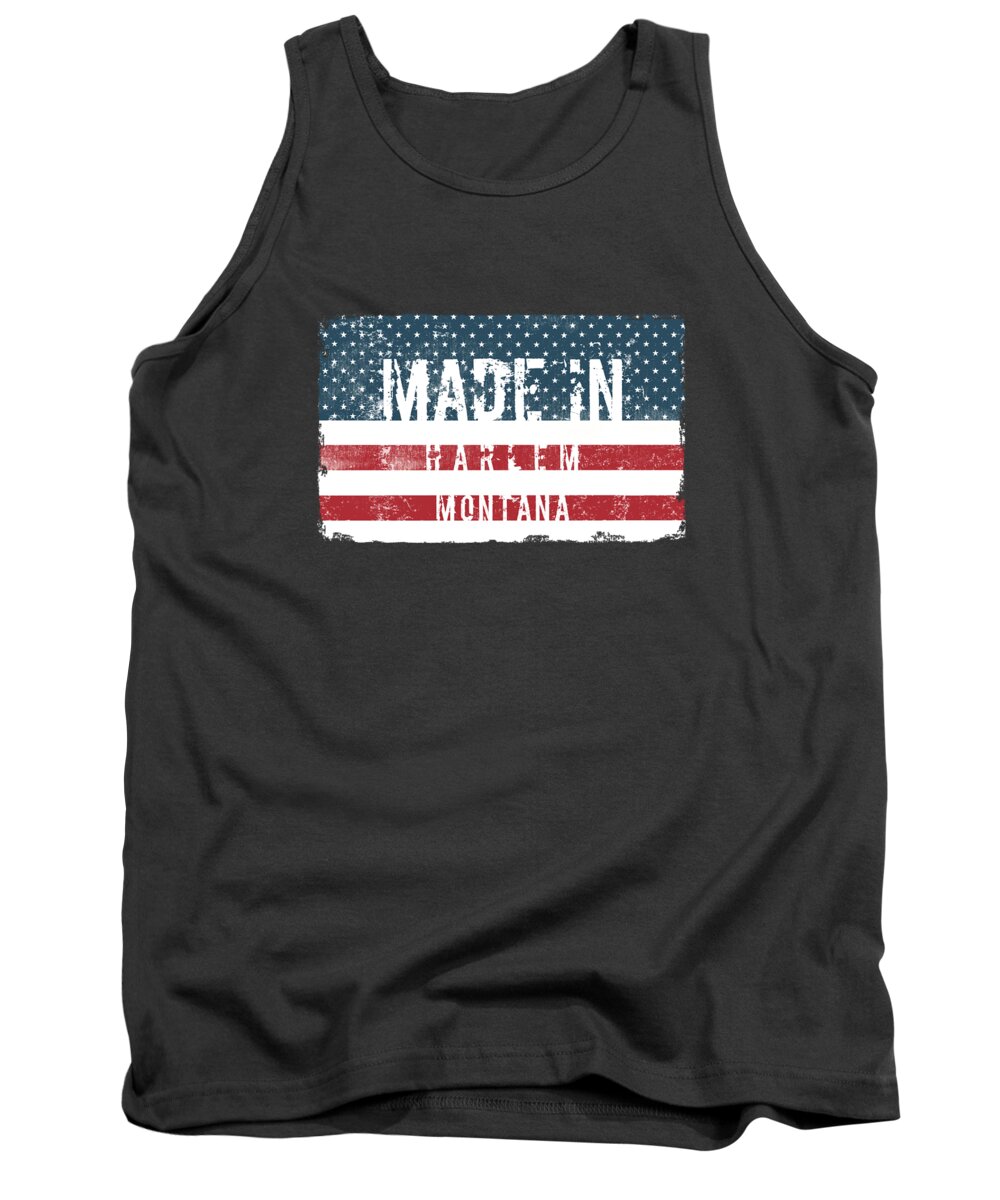 Harlem Tank Top featuring the digital art Made in Harlem, Montana by TintoDesigns