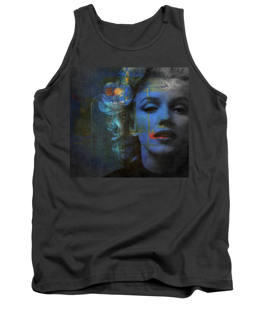 Monroe Tank Top featuring the mixed media Marilyn Monroe - Retro by Paul Lovering