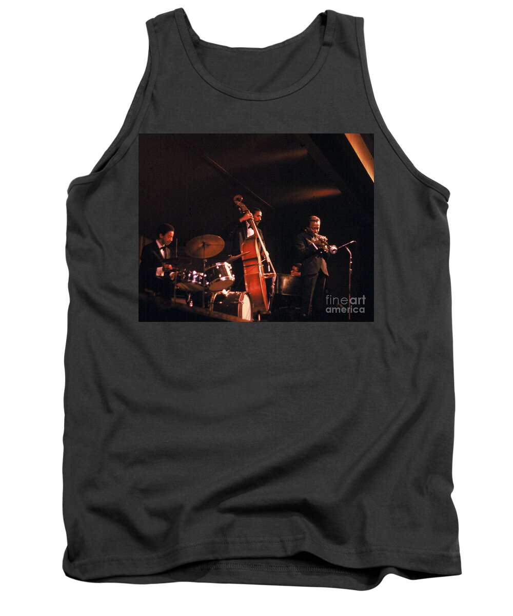 Miles Davis Tank Top featuring the photograph Miles Davis performs at Monterey Jazz Festival by Dave Allen