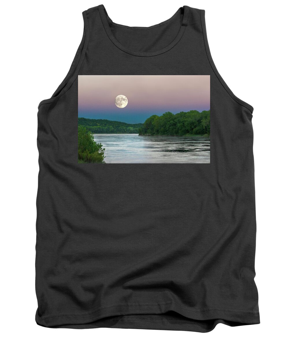 Full Moon Tank Top featuring the photograph Missouri River Parkville by Don Spenner