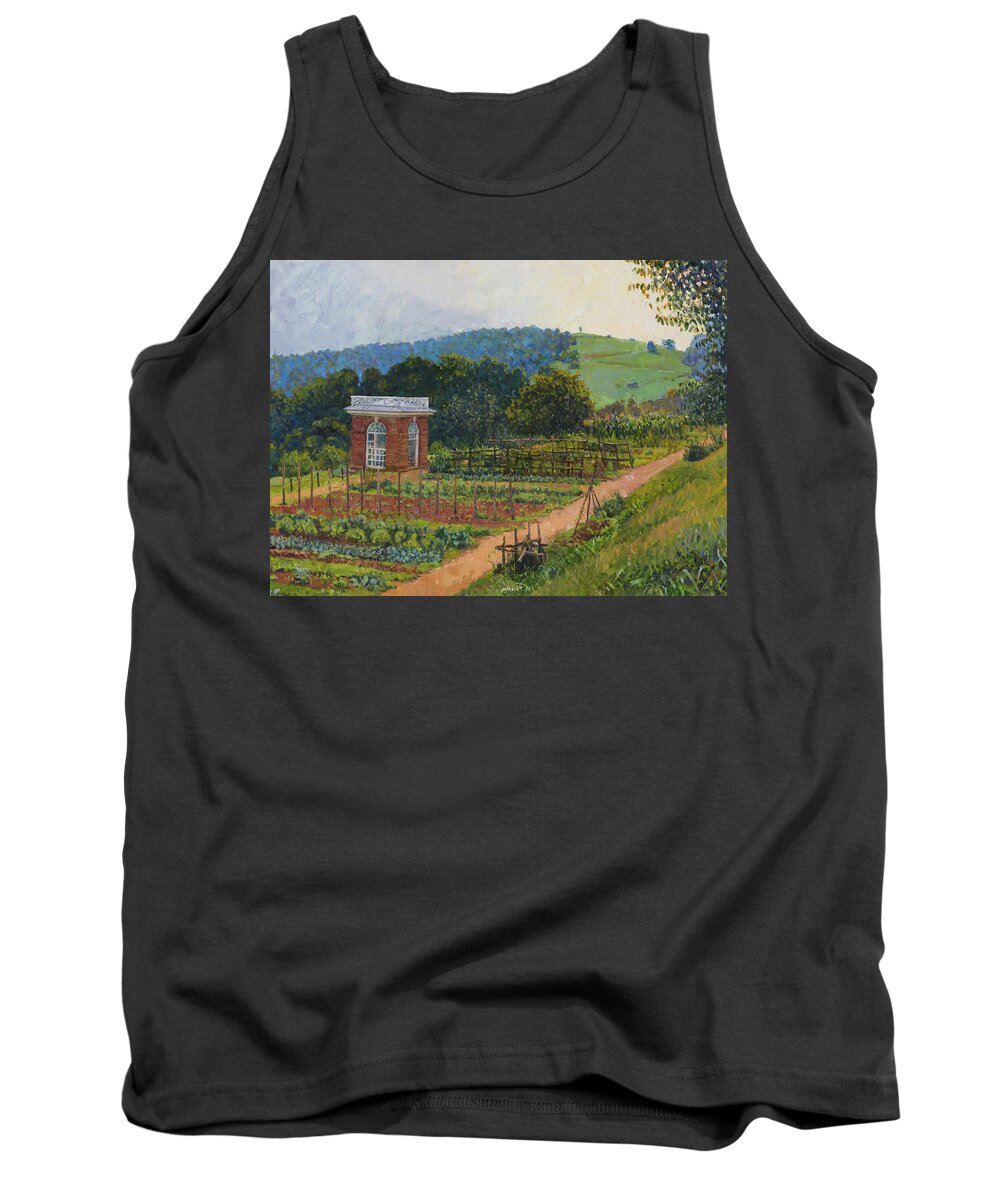 Charlottesville Tank Top featuring the painting Monticello Garden Pavilion, Montalto by Edward Thomas