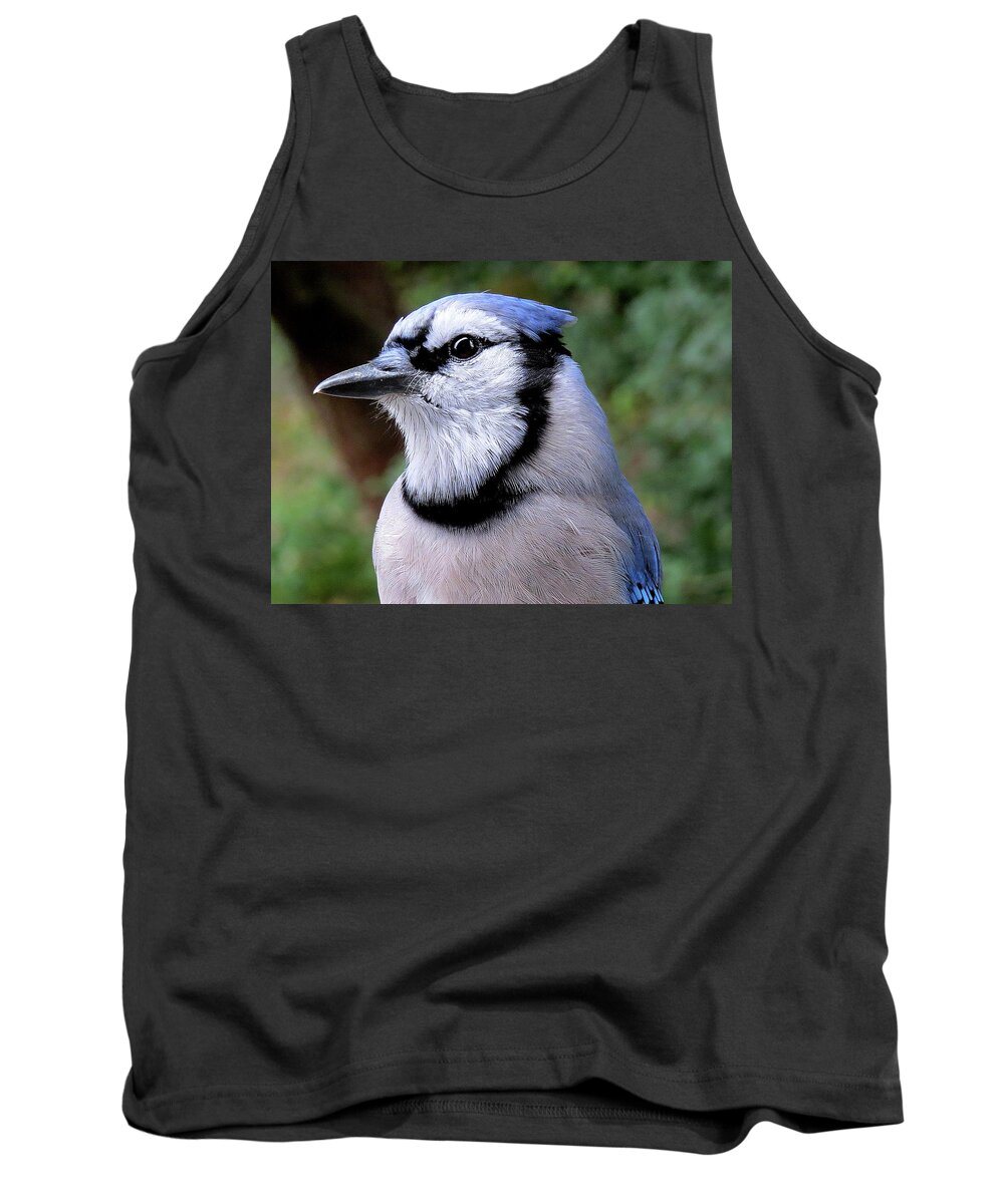 Blue Jay Tank Top featuring the photograph Mr. Blue by Linda Stern