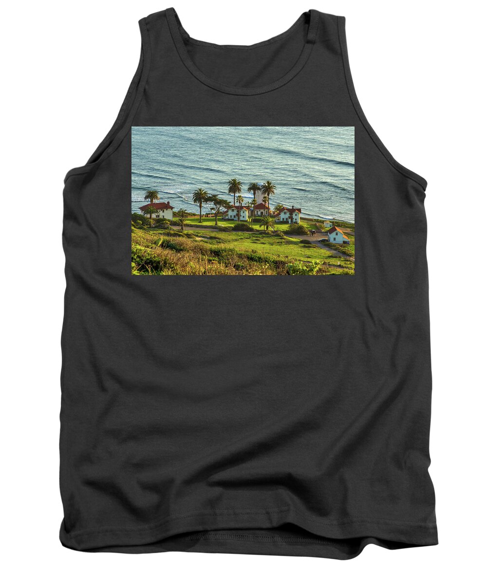 Cabrillo National Monument Tank Top featuring the photograph New Point Loma Lighthouse Station 1 by Donald Pash