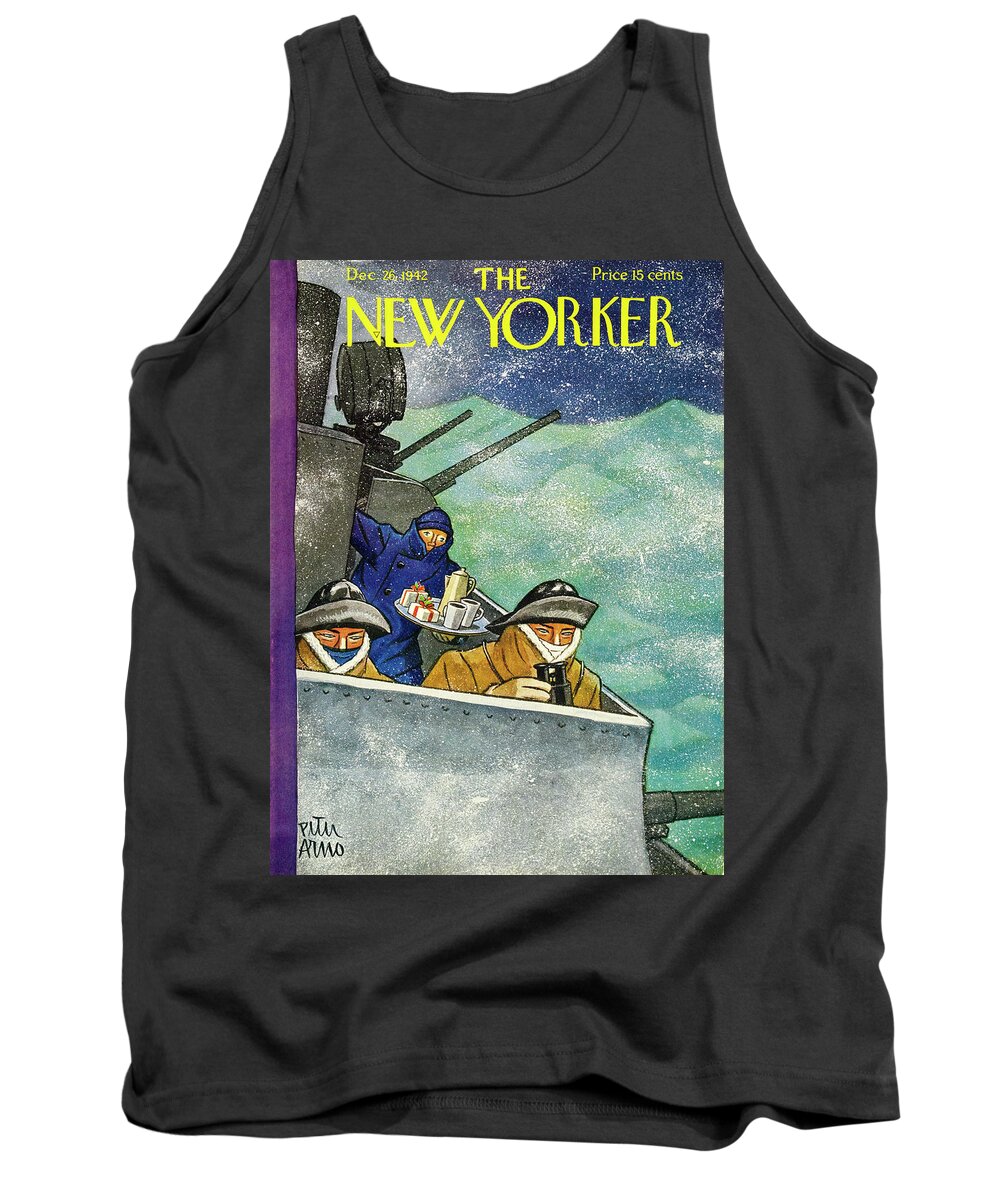 Military Tank Top featuring the painting New Yorker December 26, 1942 by Peter Arno