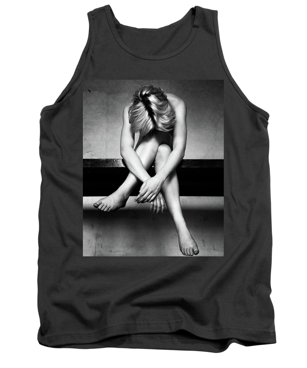 Weston Tank Top featuring the photograph Nude With Hanging Hands and Feet by Lindsay Garrett