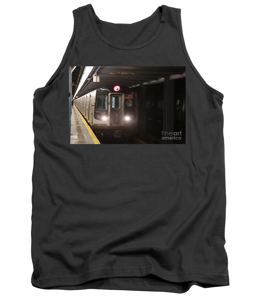 Nyc Tank Top featuring the photograph NYC Subway F Train by Chuck Kuhn