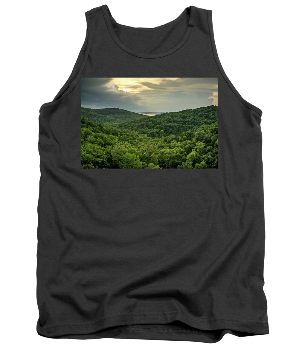 America Tank Top featuring the photograph Ozark Mountain Landscape and Table Rock Lake by Gregory Ballos