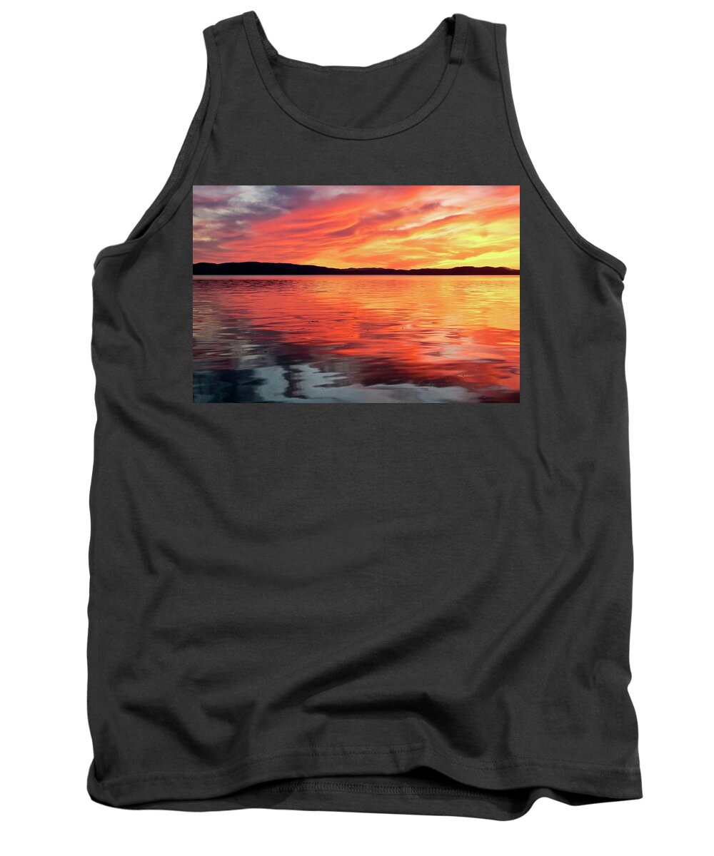 Sunset Tank Top featuring the photograph Partly Cloudy by Mike Reilly
