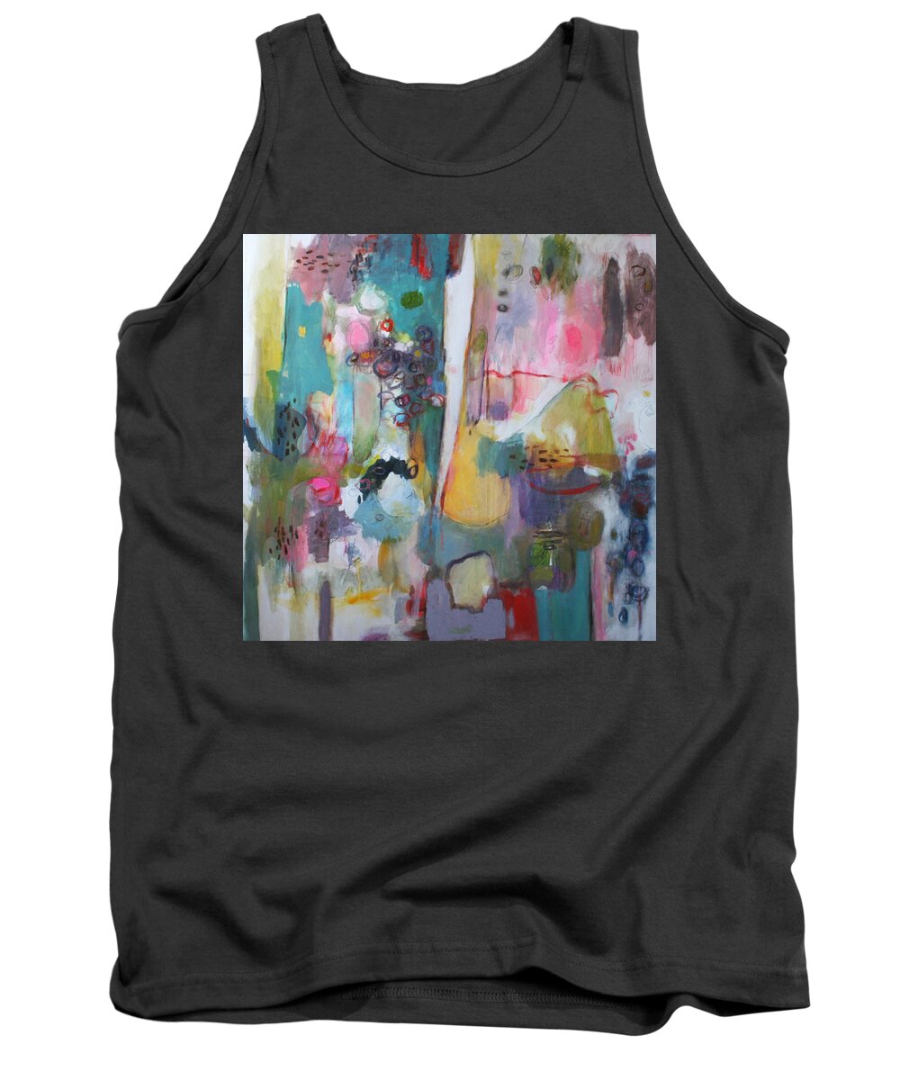 Abstract Tank Top featuring the painting Under a Peruvian Sky by Janet Zoya