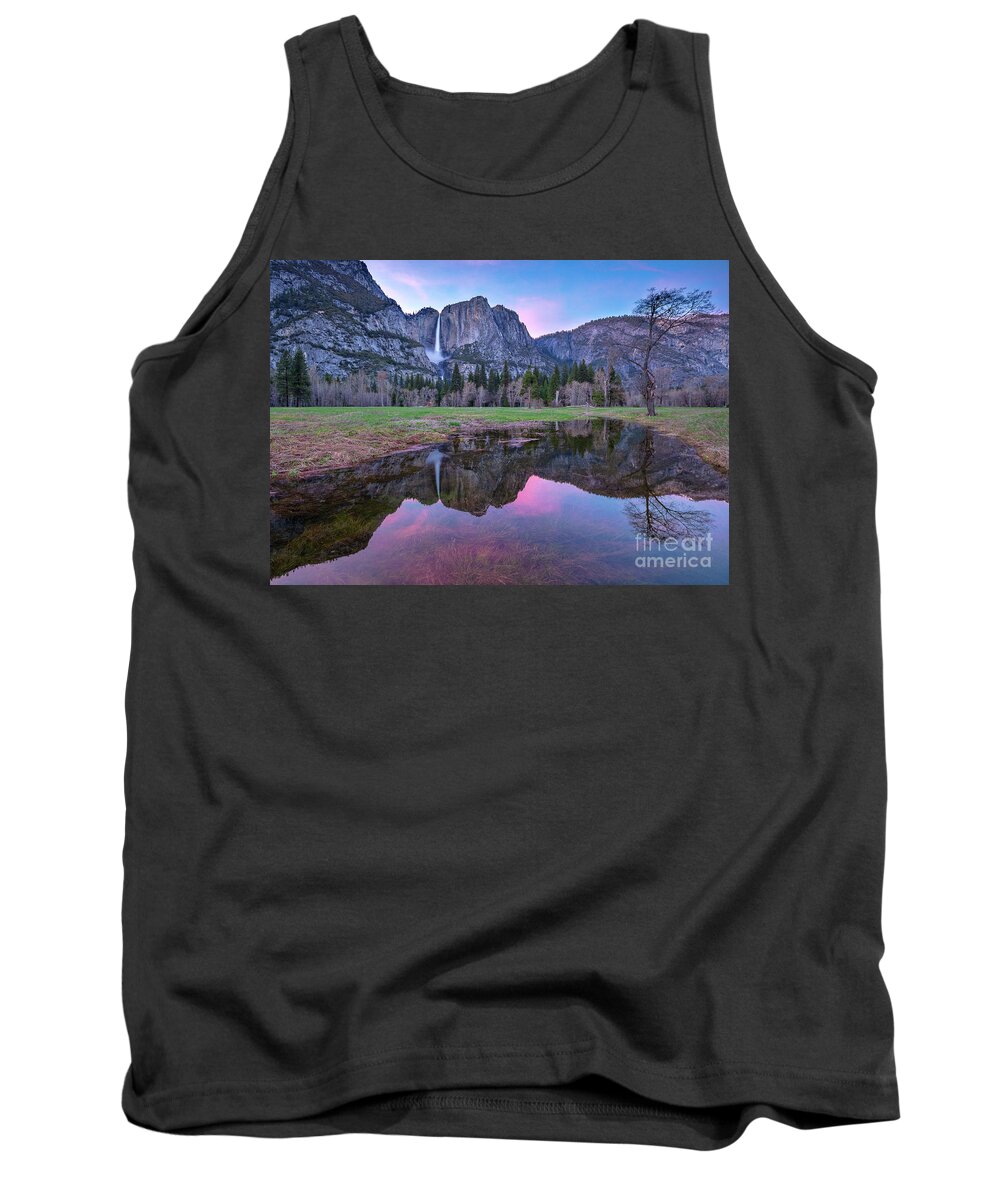 Yosemite Tank Top featuring the photograph Pink Sky and Reflections Over Yosemite by Mimi Ditchie