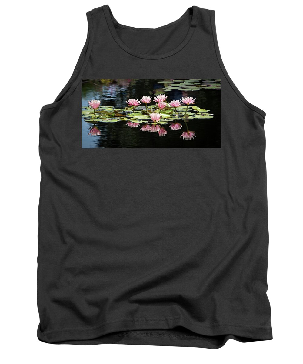 Water Lily Tank Top featuring the photograph Pink Water Lilies by Catherine Lau