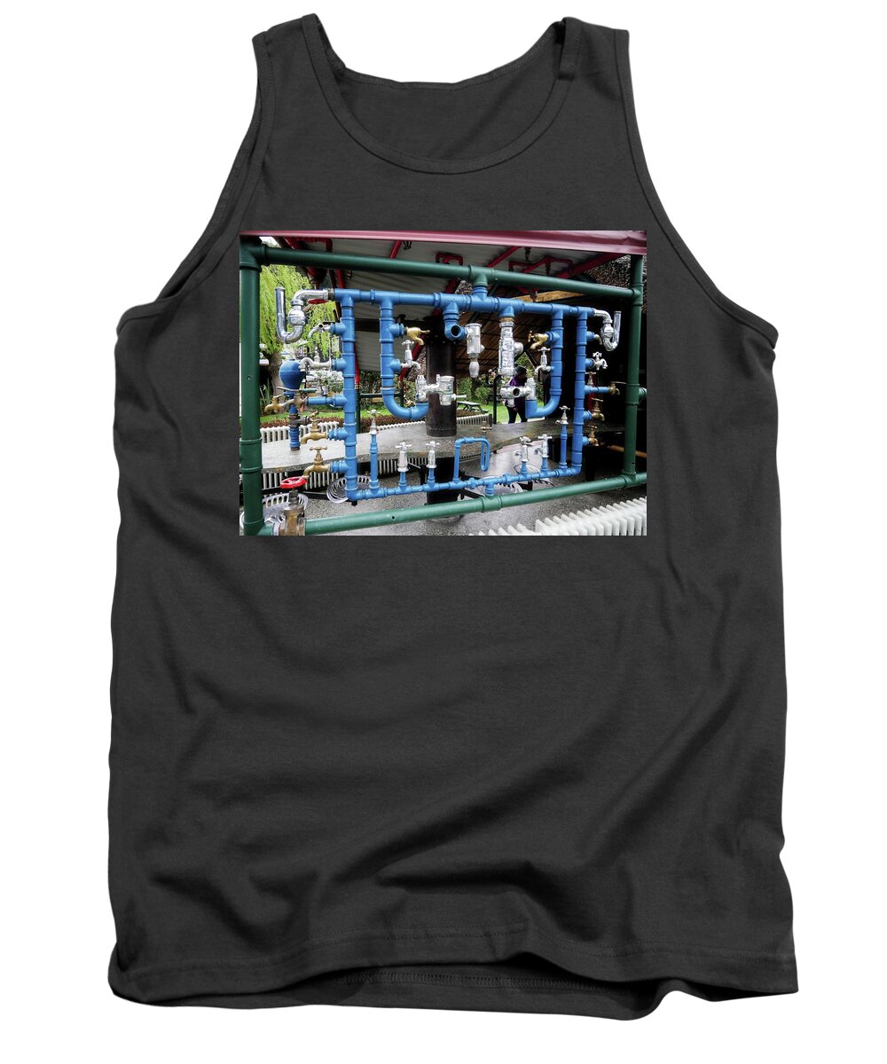 Pipe Tank Top featuring the photograph Pipe sculpture by Martin Smith