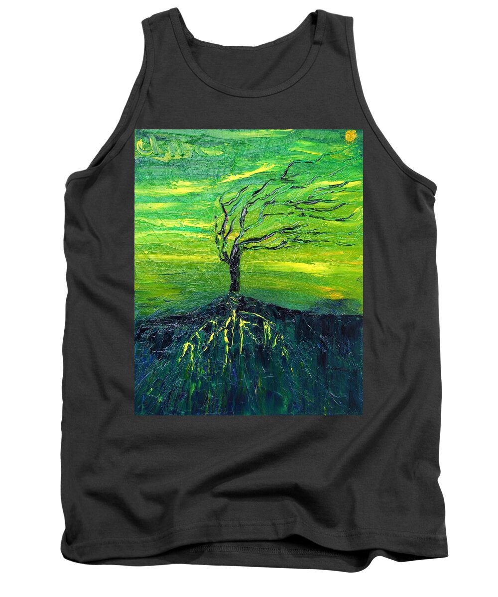 Pollution Tank Top featuring the painting Pollution by Chiara Magni