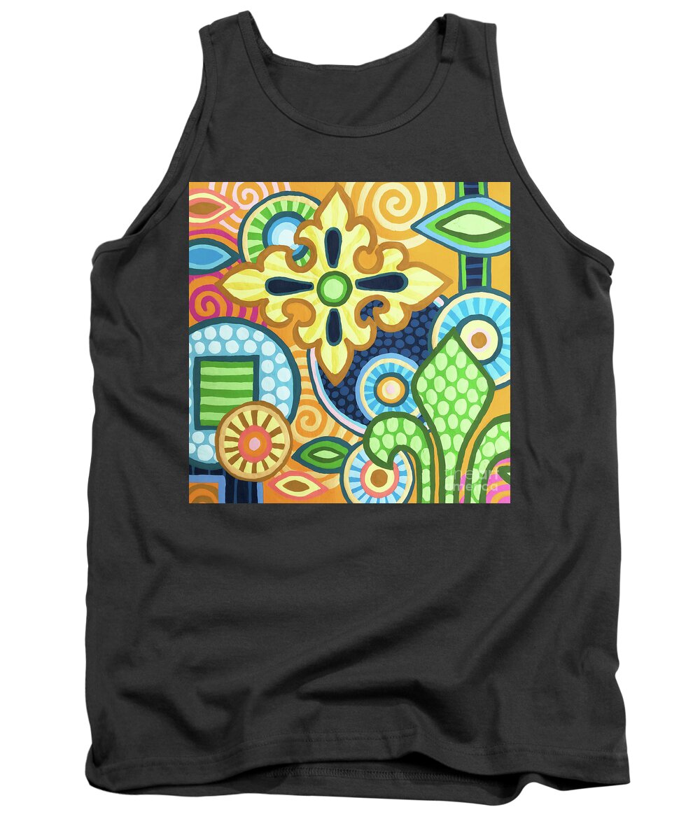 Floral Tank Top featuring the painting Pop Botanical 1 by Amy E Fraser
