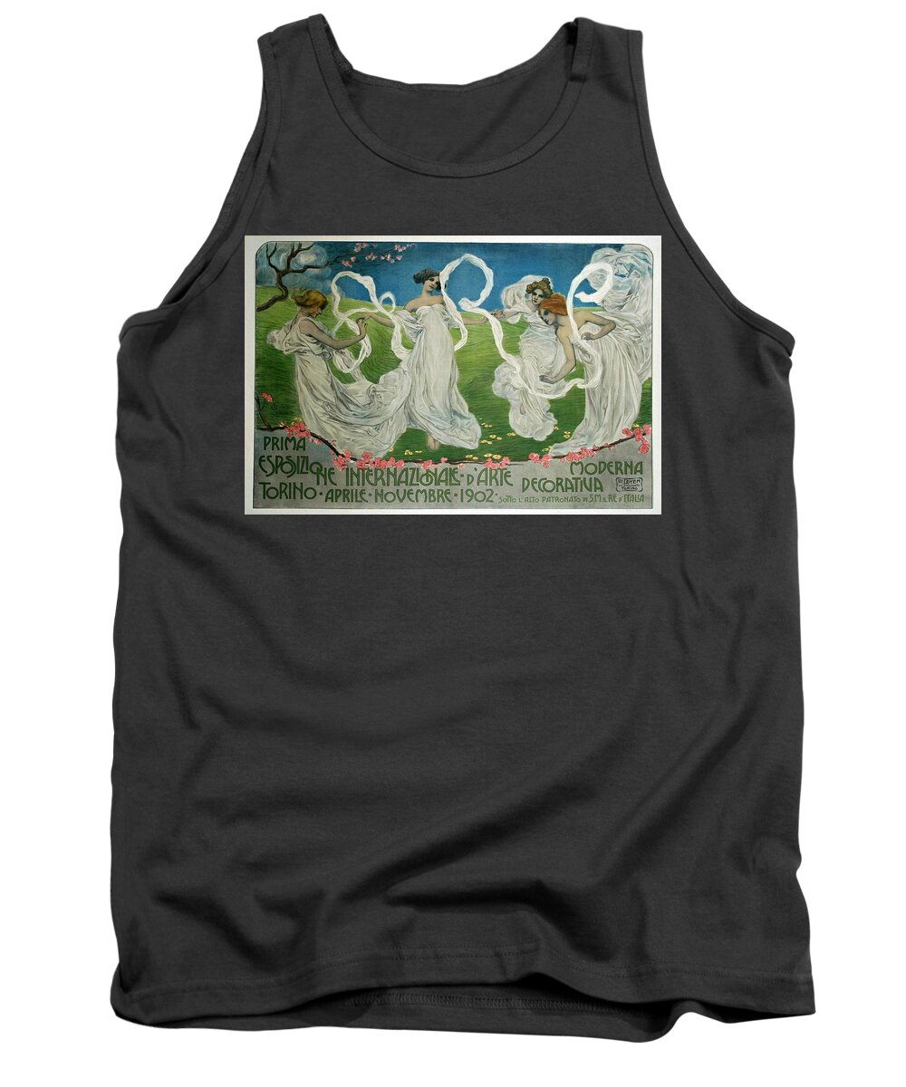 Art Nouveau Tank Top featuring the painting Prima Esposizione, italian poster ca 1902 by Vincent Monozlay