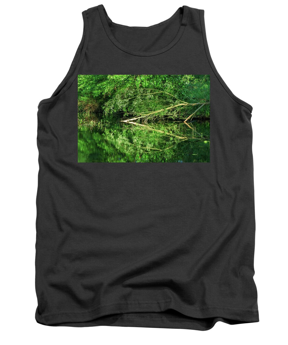 Spreewald Tank Top featuring the photograph Reflection in the Spreewald by Sun Travels