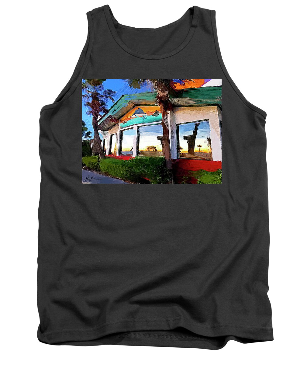 Restaurant Tank Top featuring the photograph Restaurant in the Morning by GW Mireles