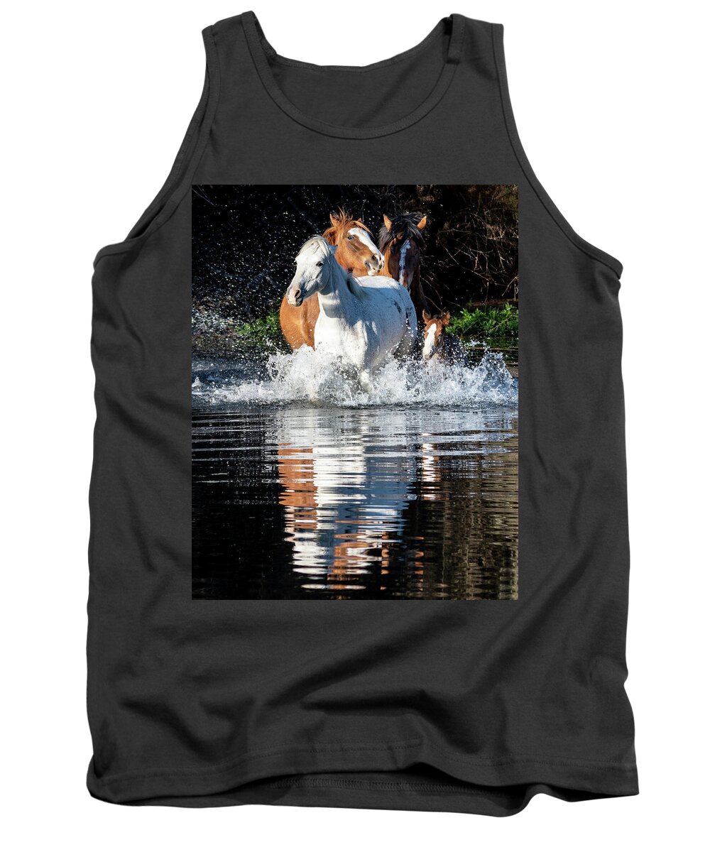 Wild Horses Tank Top featuring the photograph River run 2 by Mary Hone