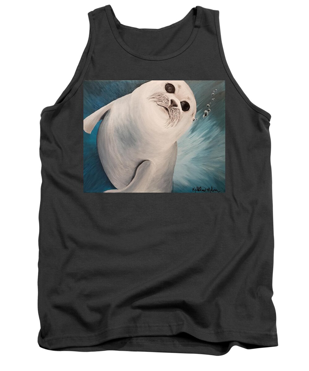 Seal Tank Top featuring the painting Seal pup by Kathlene Melvin